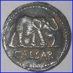 Romaine JULES CÉSAR Denier Monnaie INCUSE RARE 49AC