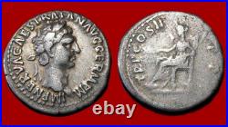 Roman Coin Trajan Denier, Pax, Rome, TTB/TB+ 120DNE1 Roman Coin Trajan Denier, Pax, Rome, TTB/TB+ 120DNE1