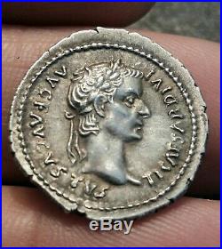 Roman Silver Coin Denarius Tiberius Denier Tibère SPLENDIDE