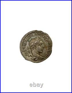 Rome Empire Elagabal Denier, Fides assise 219 Rome