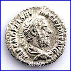 Rome Empire Macrino. Denier 217-218 D. C. EBC / Xf. Argent 3,4 G. Rare