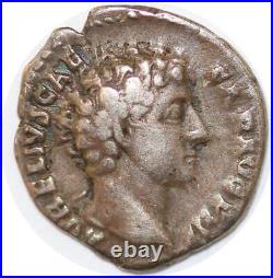 S5926 Marcus Aurelius AR Denarius Denier AVRELIVS Caesar AVG PII F COS DE II