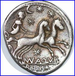 S6289 denier Man. Aquillius. 109-108 B. C. AR denarius MNAqvil/Roma Silver
