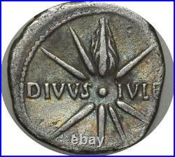 S751 Octavian Augustus 27-14 Denier Caesaraugusta Caesar DIVVS IVLIVS Silver