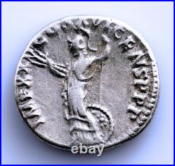 SC. Domitien de l'Empire romain. Denier, Rome 92-93 apr. J. C. MBC+/VF+