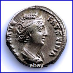 SC. Rome-Faustine I. Denier 141 Ap. J. C. Rome. MBC+/VF+ Argent 3,4 G. Rare