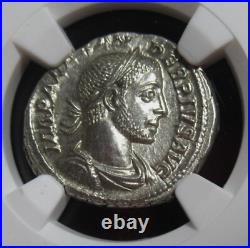 Severus Alexander, Comme Augustus Ad 222-235 Ar Denier (20mm, 6h). NGC Choix Au