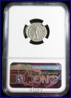 Severus Alexander, Comme Augustus Ad 222-235 Ar Denier (20mm, 6h). NGC Choix Au