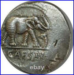 T7791 ulius Caesar 49-44 BC denarius Denier Elephant Campaign Italy Silver -MO