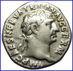 Trajan (98-117 après JC) AR Denier, Victoire