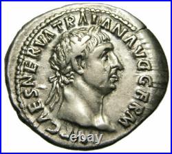 Trajan AR Denier (99 après JC), Vesta