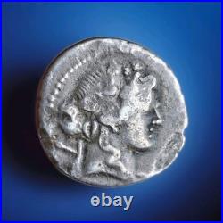 Tres Rare Denier Cassia 78 Av J-C Rome Argent, TB+ Crawford 386/1 4,02grs