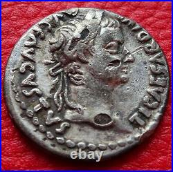 Tres beau Denier de Tibere, La Paix, monnaie romaine, roman coin Tiberius