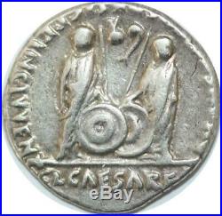 U6425 Rare Roman Empire Denier Augustus 27 BC 14 AD Lugdunum Caesare Silver