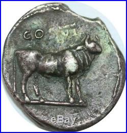U6440 Scarce Inedit Roman Empire Denier Vespasien 69-79 Cos VI bull right Silver
