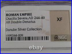 XF Romain Empire Otacilla Severa 244-249 Ad Argent Double Denier D'Argent NGC